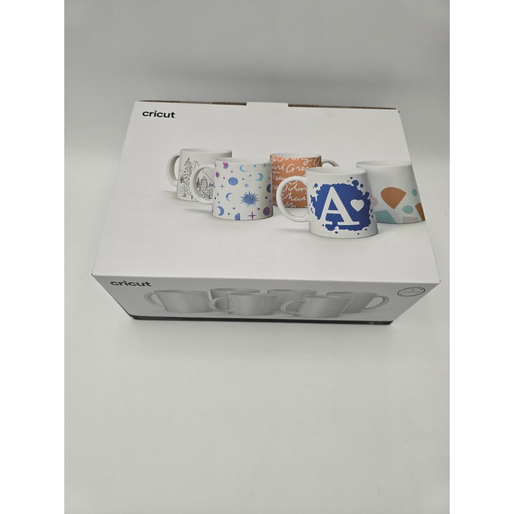 Cricut Creamic Mugs Blank White 6 ct set 12 Oz For Cricut Mug Press